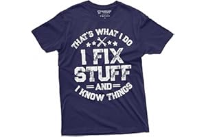 SILVER LAKE T-SHIRTS Men's Funny I fix Stuff T-Shirt Mechanic Engineer Garage Tee Shirt