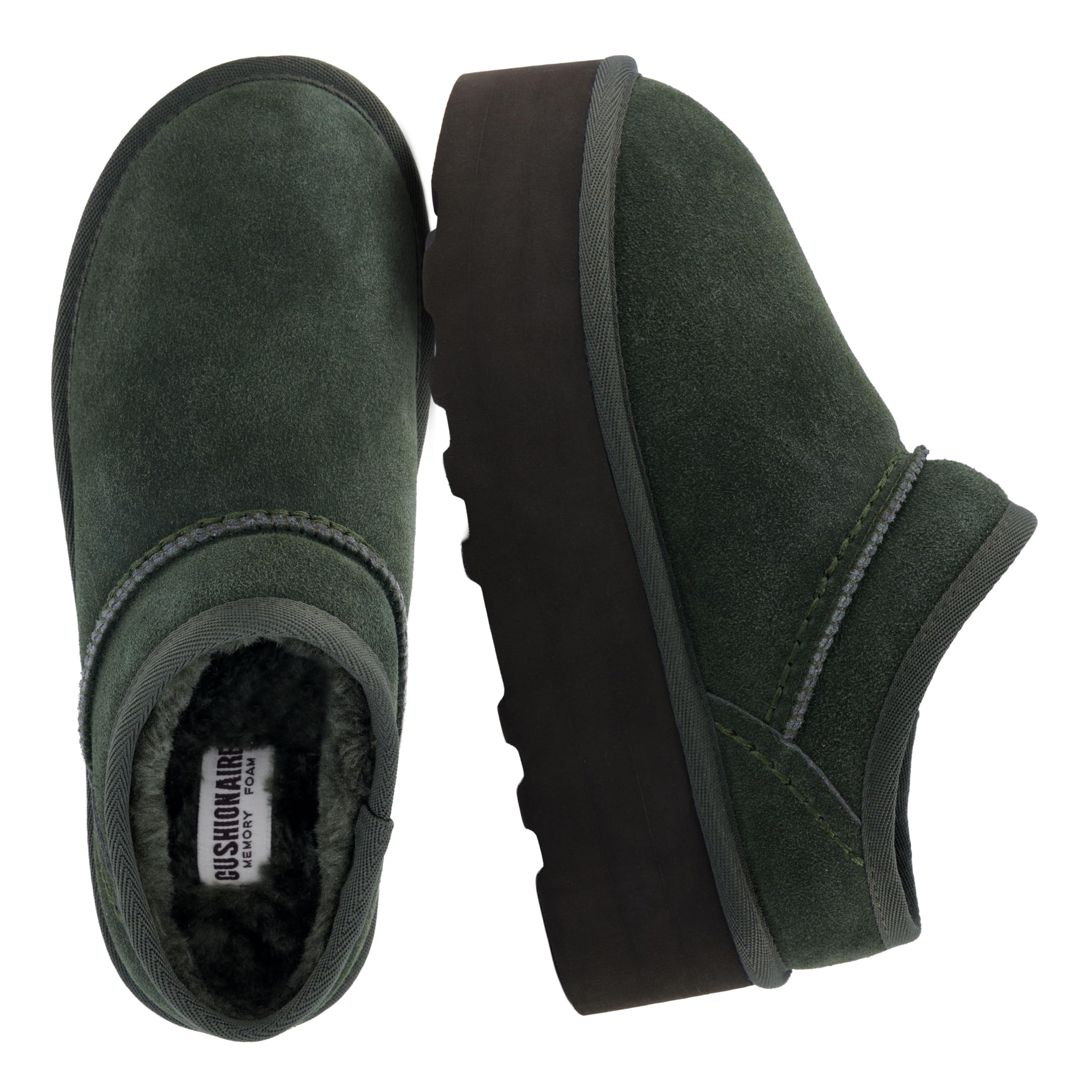 CUSHIONAIRE Women's Huggy Genuine Suede cozy mule