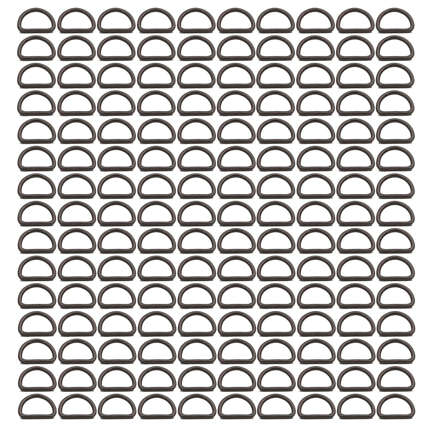 BIKICOCO Metal D-Rings Buckle, 1/2 Inch Non-Welded for Webbing Sewing DIY - Gunmetal - Pack of 150