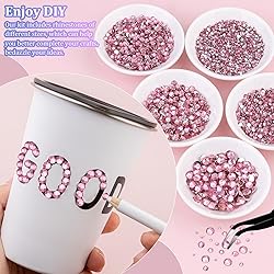 25000Pcs Resin Rhinestones for Crafting, Dark Pink