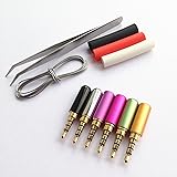 Timibis 6Pcs 4 Pole 3.5mm Male Repair headphone Stereo Jack Plug Metal Audio Soldering & Spring Connector Adaptor Tool