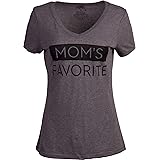 Mom's Favorite | Funny Daughter Sister Sibling Joke Mother's Day Holiday Family Humor V-Neck T-Shirt for Women