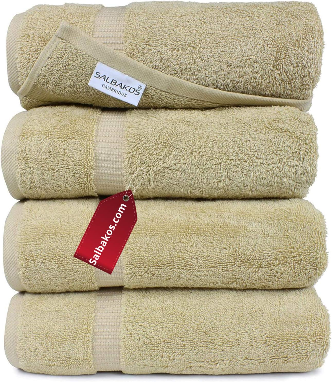 SALBAKOS Turkish Cotton Large Bathroom Hotel Towel Set - Shower | Toallas De Baño, 700 GSM, 27 by 54 Inch, Pack of 4, Blue: Kitchen & Dining
