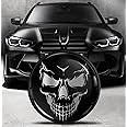 Biomar Labs Front Hood Trunk Tuning Badge 82mm Compatible with BMW Emblem 51148132375 Black Skull EO 15