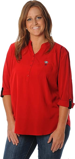 Amazon.com : UG Apparel NCAA Georgia Bulldogs Women's Plus Size Button Down Tunic, 2X, Red 