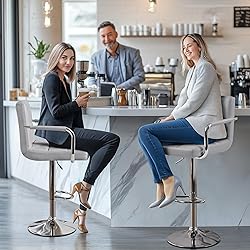 Yaheetech Bart Stools Set of 4, PU Leather