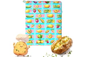 XANADU Baked Potato Microwave Bag - Reusable Potato Express Microwave Bag for Fluffy And Delicious Results (Animated Vegetables)