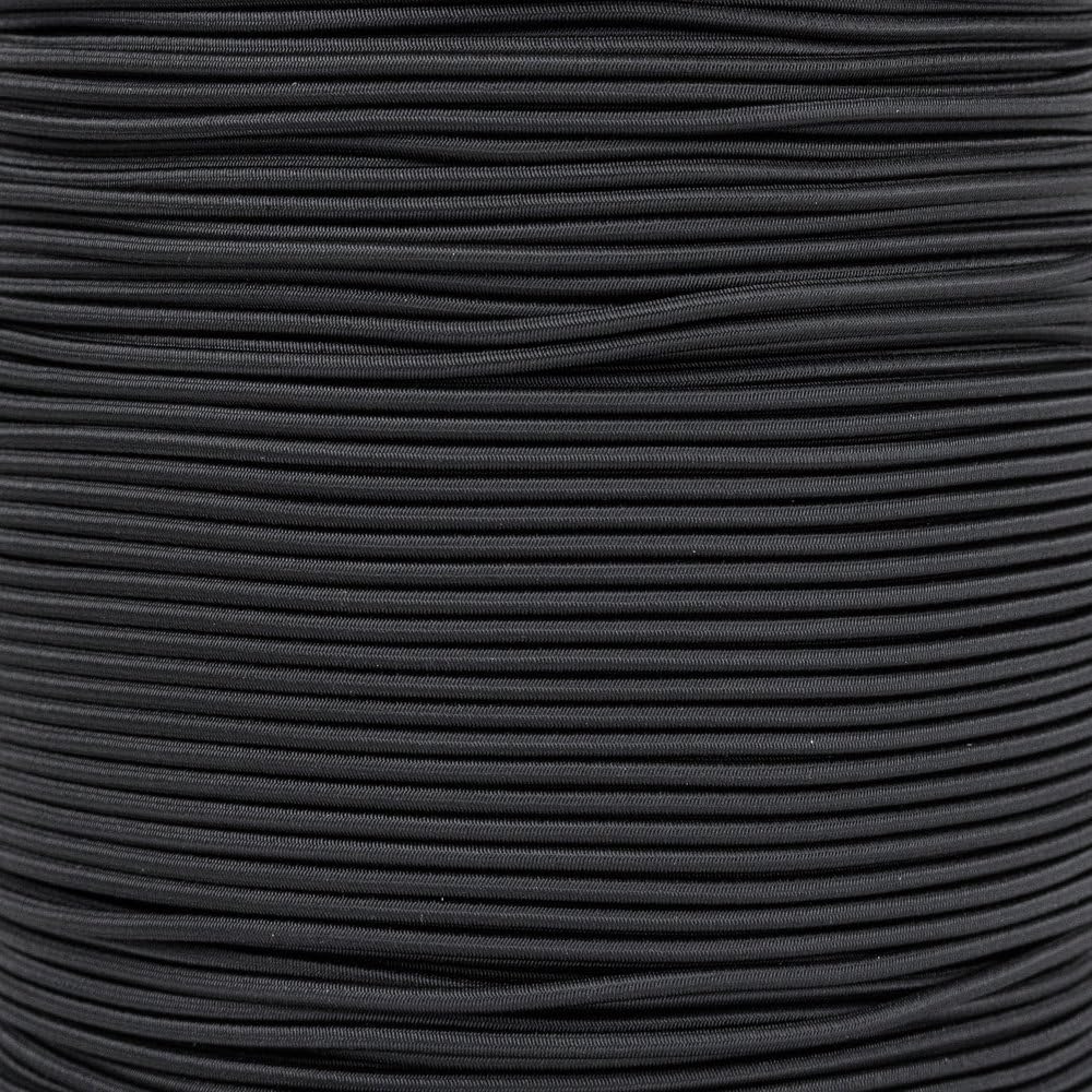 West Coast Paracord Bungee Elastic Nylon Shock Cord (2.5 mm x 50 Feet, Black)
