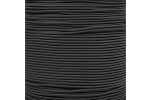 Paracord Planet Elastic Bungee Nylon Shock Cord 2.5mm 1/32", 1/16", 3/16", 5/16", 1/8”, 3/8", 5/8", 1/4", 1/2 inch Crafting Stretch String 10 25 50 & 100 Foot Lengths Made in USA