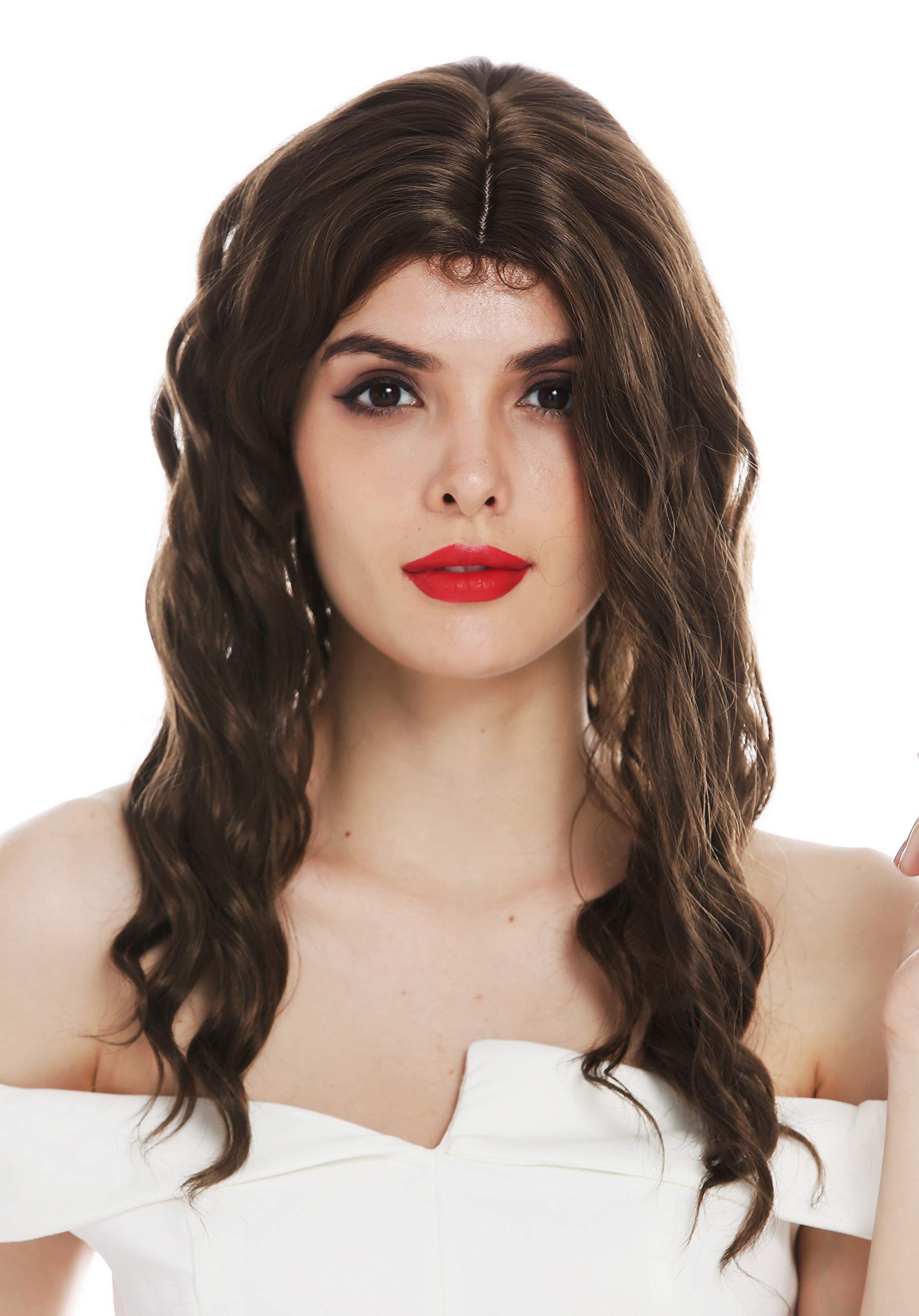 WIG ME UP - VK-9-10 wig women's wig long wavy middle parting with hair line medium brown