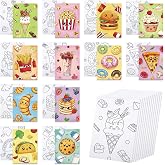 Anseal 12 Packs Pre Drawn Canvas to Paint, 5" X 7" Foods Pre Printed Canvas for Painting, Pre Stretched Canvas Outline Painting Boards for Party Favor