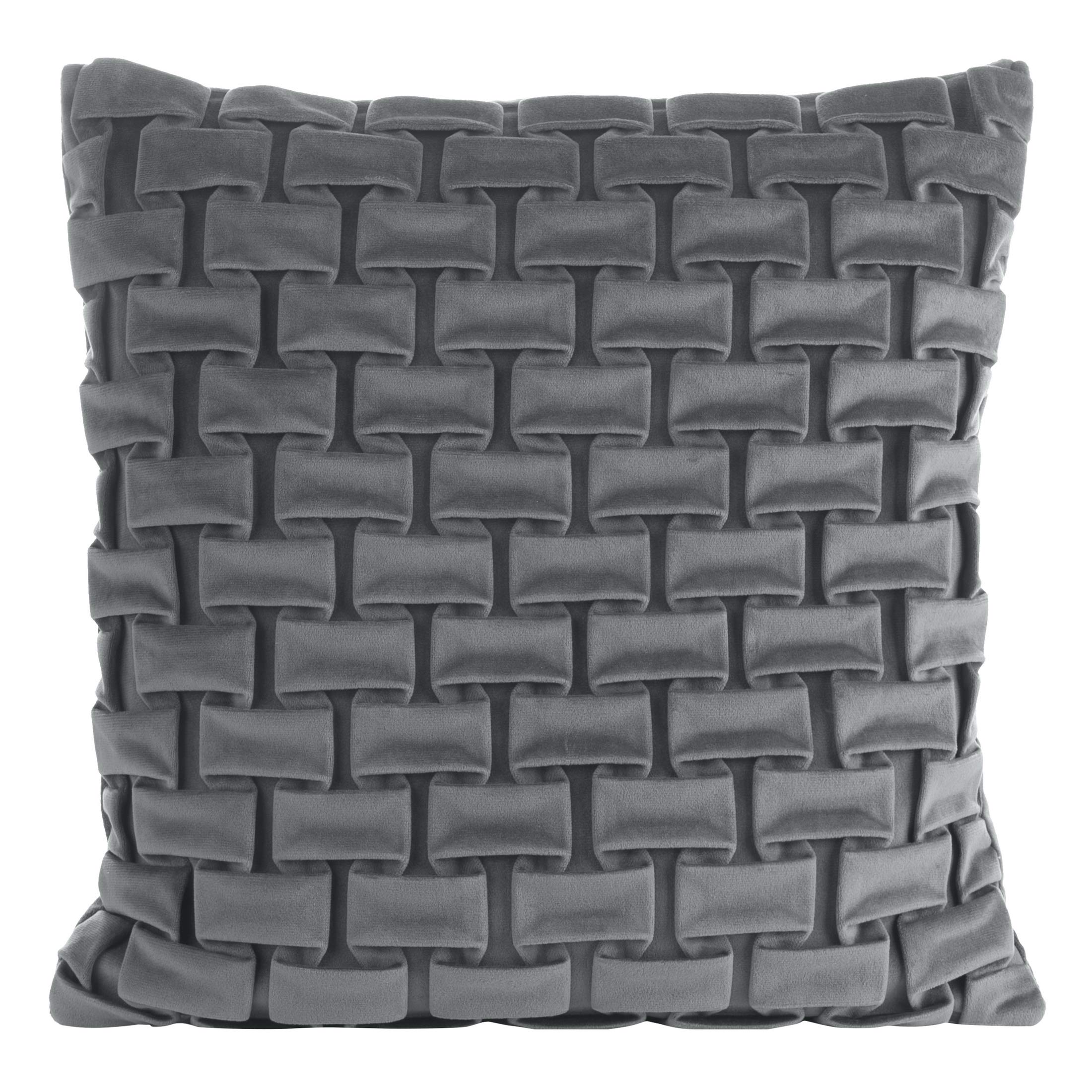 Eurofirany cushion covers, sofa cushion covers, decorative pillows, double pack, set of 2 pillowcases, decorative cushion, seat cushion, faux fur, bordeaux and black, 45 x 45 cm, 2