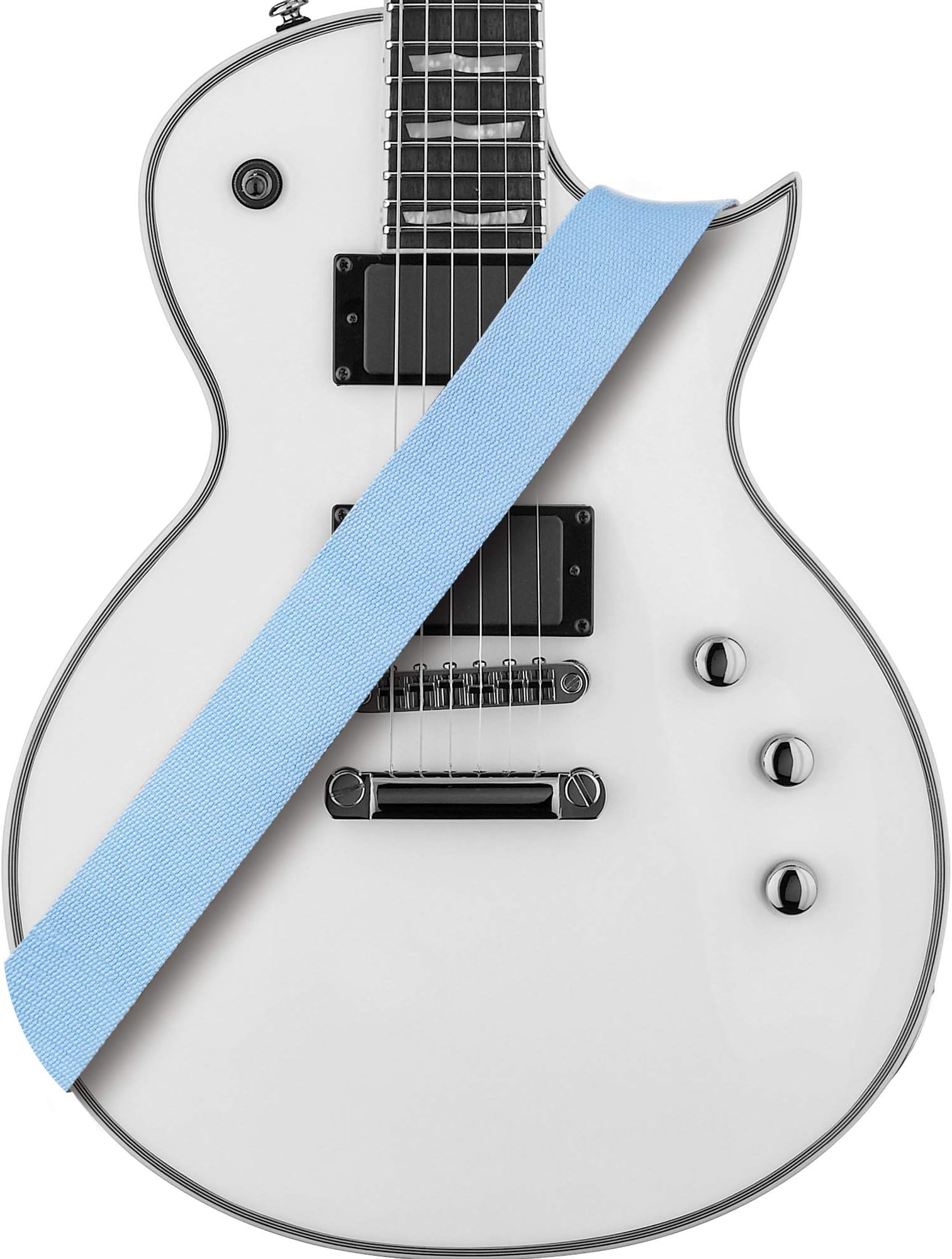 Amumu Guitar Strap soft Cotton for Acoustic, Electric and Bass Guitars - Blue