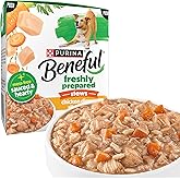 Beneful Purina Freshly Prepared Stews Dog Food, Chicken Dinner, (6) 9.5 oz | With carrots &amp; rice in gravy, serve as high protein wet dog food or meal topper, resealable tubs