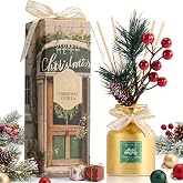 COCORR&Iacute;NA Reed Diffuser Set, Christmas Vanilla, 4.06 fl oz | Scent Diffuser with Sticks, Long Lasting Home Fragrance, Gold Glass Bottle, Bathroom Shelf Decor, Christmas Decor