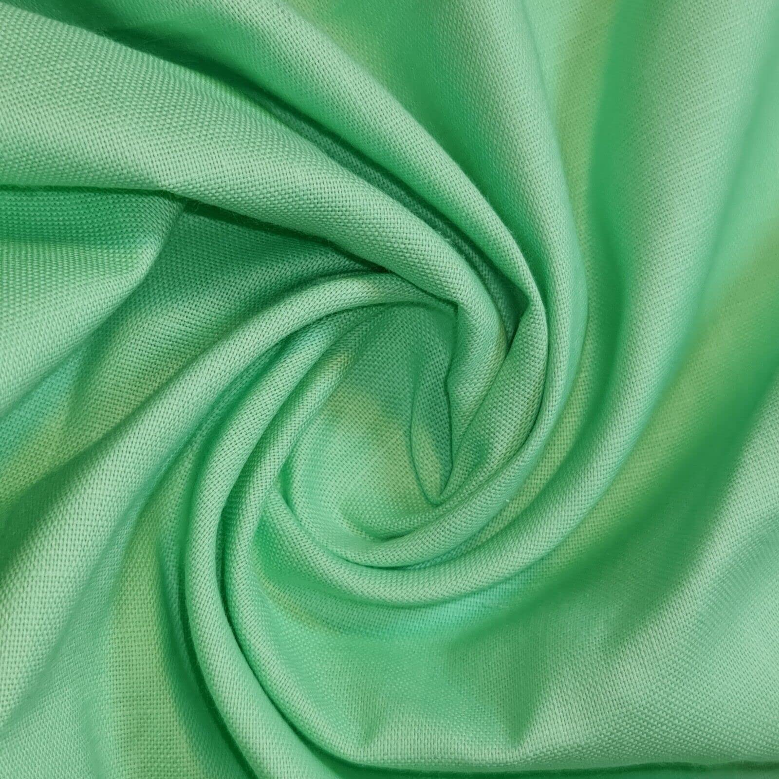 100% Cotton Rich Linen Poplin Dress Craft Fabric Material 58'' - 150 cm Wide Sold As 1 Meter Pre - Cut Lengths (Available in 13 Colours) (Mint #2) (IN10)