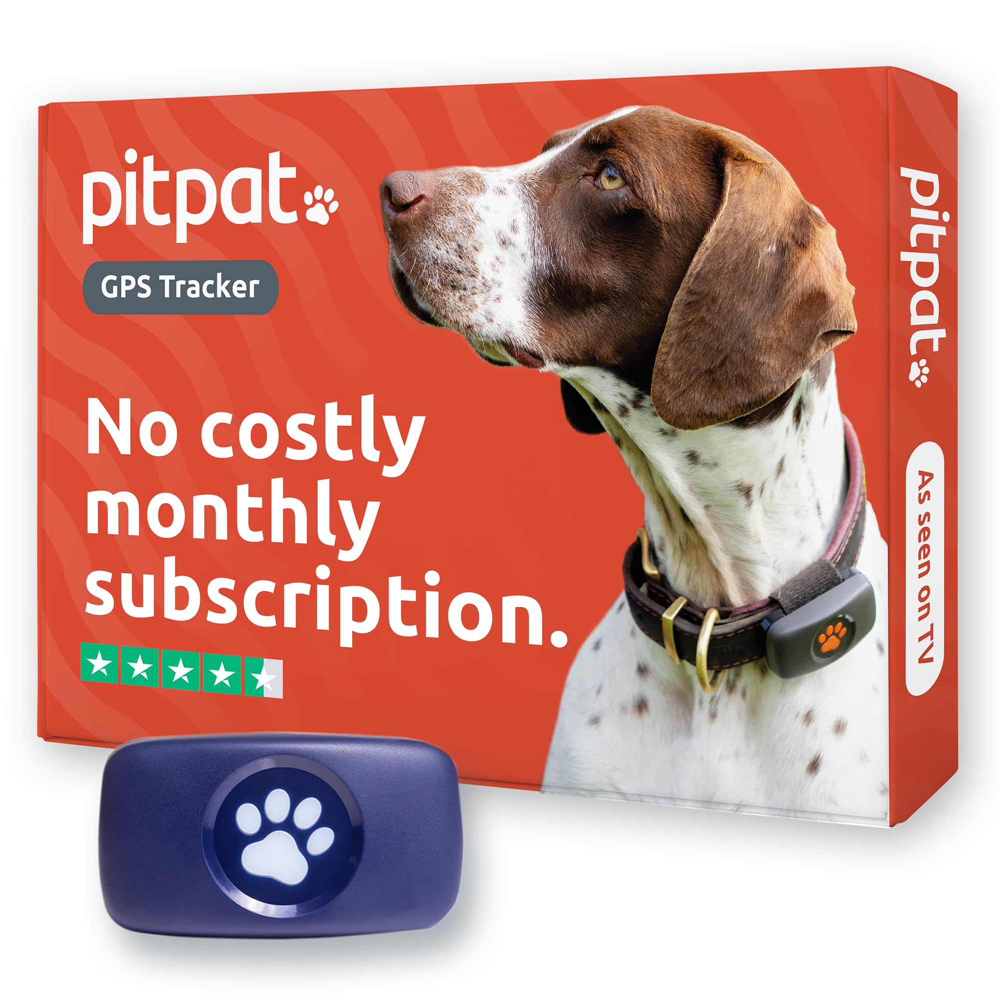 PitPat Dog GPS Tracker - No Subscription Required - Suitable for All Dogs And Fits All Collars - Smart Activity Tracker, Satellite Tracking With Unlimited Range - 100% Waterproof Pet Tracker (Blue)