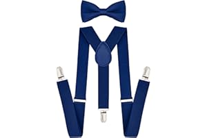 trilece Child Kids Boys Girls Suspenders Bow Tie Set Adjustable Y Back Toddler Baby Infant Suspender Bowtie