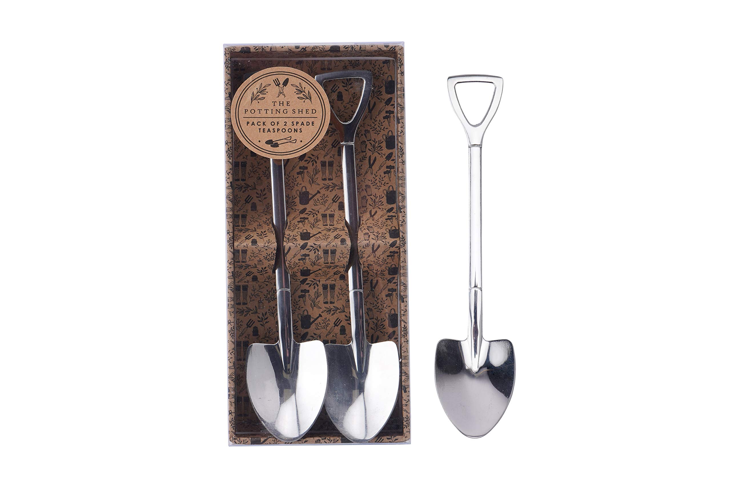 CGB Giftware | Set of 2 Spade Teaspoons | Gift Boxed | Cutlery | The Potting Shed | GB05822
