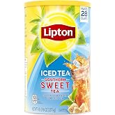 Lipton Southern Sweet Iced Tea Mix, Makes 28 Quarts, 1 Pack | Caffeinated and sweetened Lipton Southern Sweet Iced Tea Powdered Mix for a sweet and Southern taste