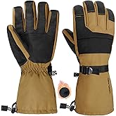 HANDLANDY Winter Waterproof Ski Gloves for Men Women, 3M Thinsulate Windproof Warm Snow Gloves, Thermal Cold Weather Gloves Gift for Skiing Snowboarding Outdoor Sports