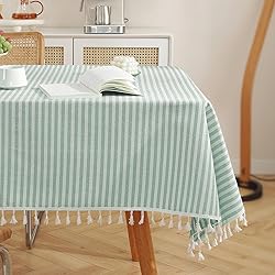 meioro Striped Tablecloth Rectangle Tablecloths