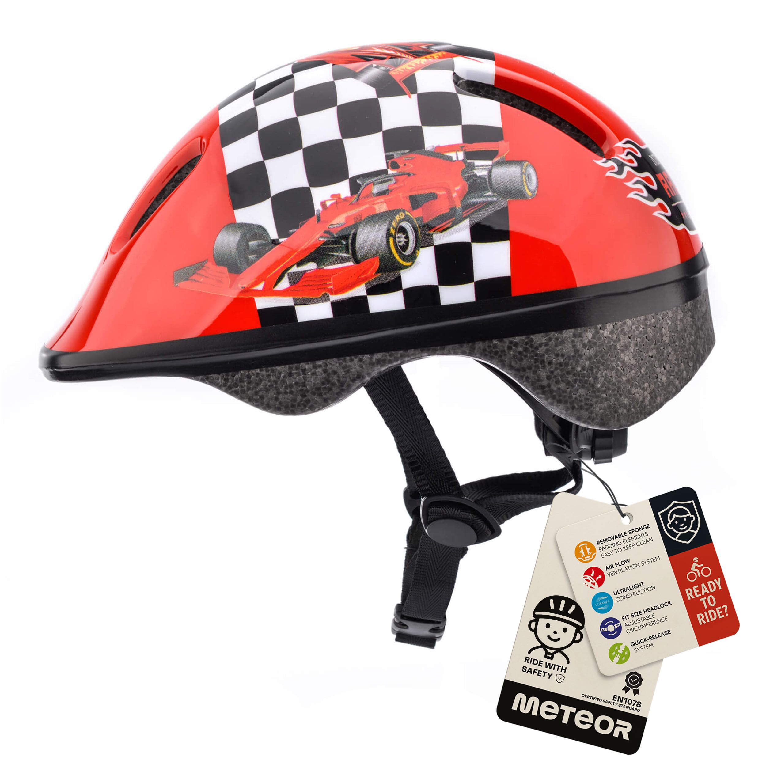 Bike Helmet For Baby, Kids, Boys, Girls - Cycling Safety Small Sizes Child MTB Bike Bicycle Skateboard Scooter Lightweight Adjustable Breathable - MV6-2 - Size: S XS 44-48 cm - Motif : Race team