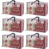 VENO 6 Pack Extra Large Heavy Duty Moving Bags with Wide Opening & Reinforced Handles, Reusable Storage Tote Bags with Strong Zippers for Clothes, College Dorm Essentials & Moving Supplies