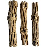 Awesome Aquatic Natural Cholla/Choya Wood 3 Pieces 6” for Shrimp Habitat and Food Treat Hermit Crabs Plecos Aquarium Decorati