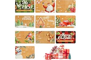 CCINEE 100pcs Christmas Gift Tag Sticker,Self-adhesive Gift Name Tag Sticker Vintage Santa Claus Tree Gift Tag Label for Chri
