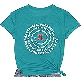 COMIZI Womens Math Teacher Shirt Teaching Letter Print Tshirt Math Teacher Life Tee Tops