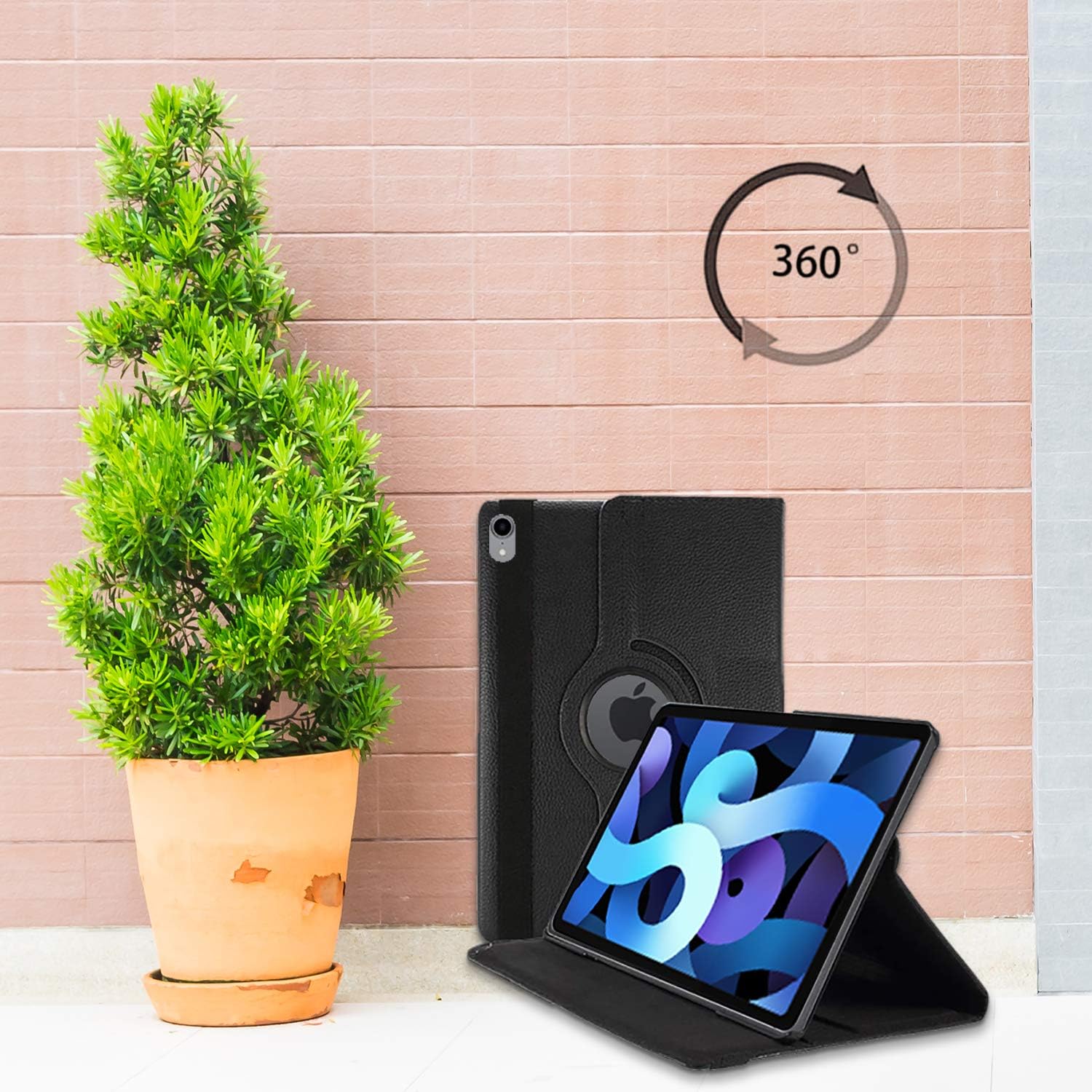 For iPad Air 11 (M4 2026/M3 2025/M2 2024) Case/iPad Air 10.9 4th 2020/5th 2022 Generation 360 Rotating Stand Multi-Angle Viewing Auto Wake/sleep Smart Folio Kids Friendly Protective Cover (BLACK) - Image 5
