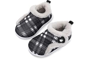JIASUQI Kids Girls Boys Winter Warm Cozy Plush House Slippers Shoes Toddlers Fur Walking Shoes