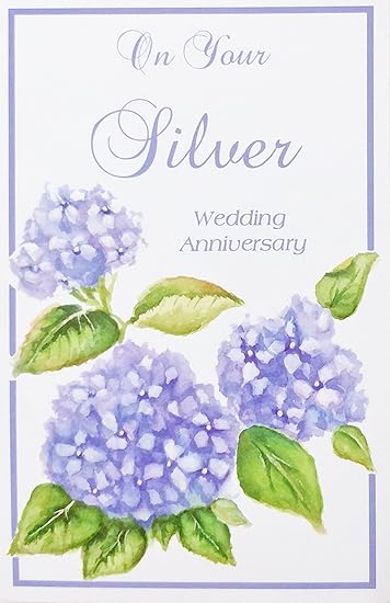 Amazon Com On Your Silver Wedding Anniversary Greeting Card 25 Years Happy 25th Congratulations For Couple Husband And Wife Office Products