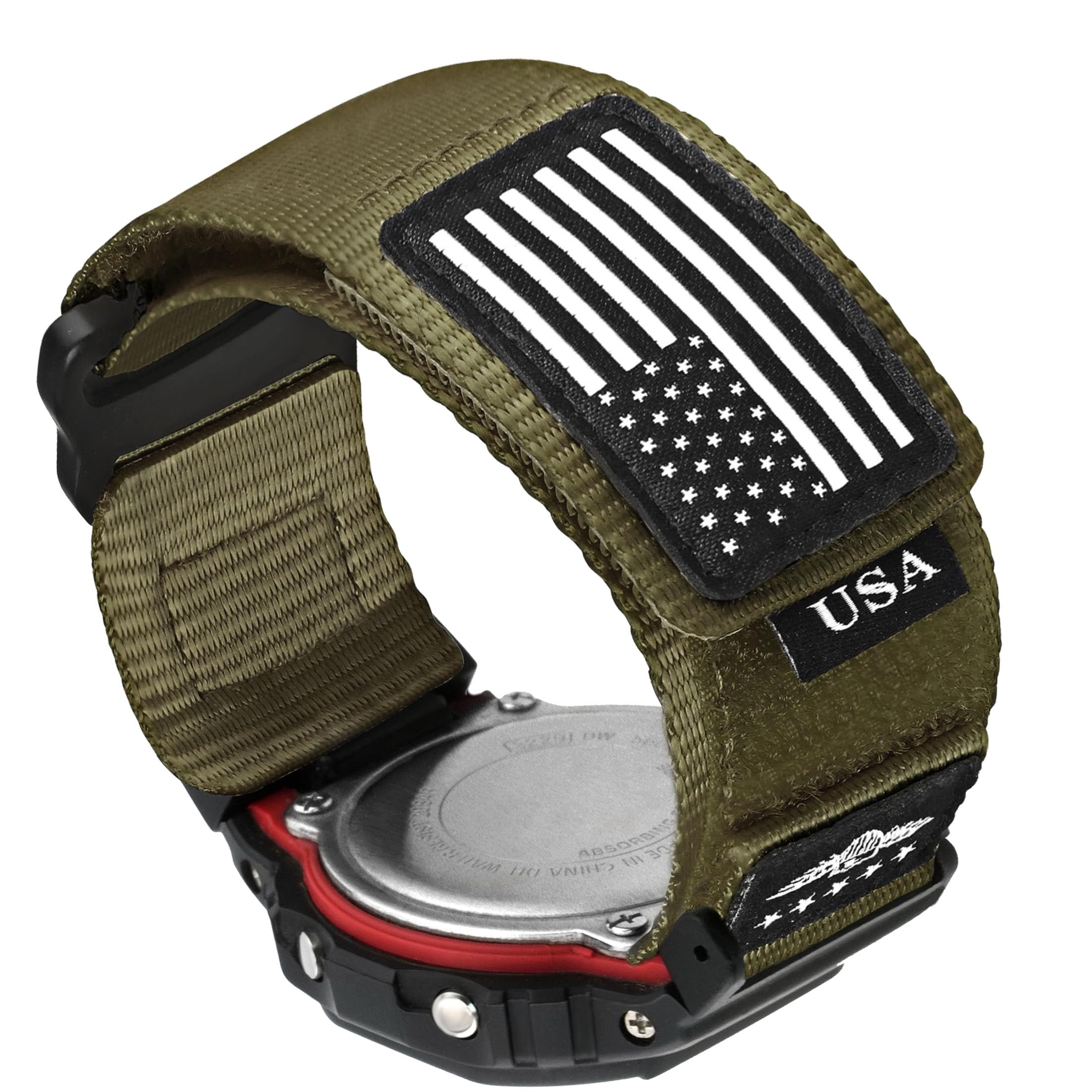 Abanen Sport Strap with Stars-Stripes Flag Nylon Large Size Watch Band for Casio gshock DW-5600/8900 / GA-100/GW-B5600/GB-5600 /GW-6900