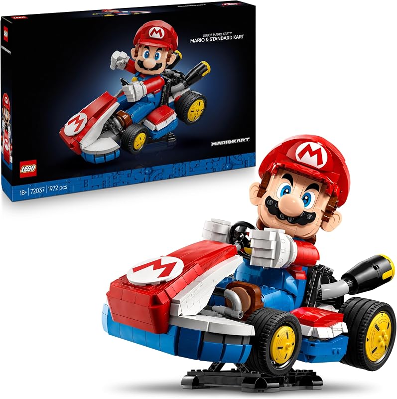 Mario Kart: Mario and Kart Standard - Modelo de carro para adultos com figura articulada - Nintendo set para fãs de videogames - Gamer Gift 72037