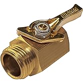 Dramm 35001 Heavy Duty Brass Shut Off Valve &ndash; Full Water Flow Hose Connector, Male to Female Threads, Quarter Turn Control, Corrosion-Resistant Seals, Made in USA &ndash; Solid Brass Garden Hose Valve
