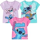 Disney Lilo & Stitch Girls 3 Pack Short Sleeve T-Shirt for Big Kids
