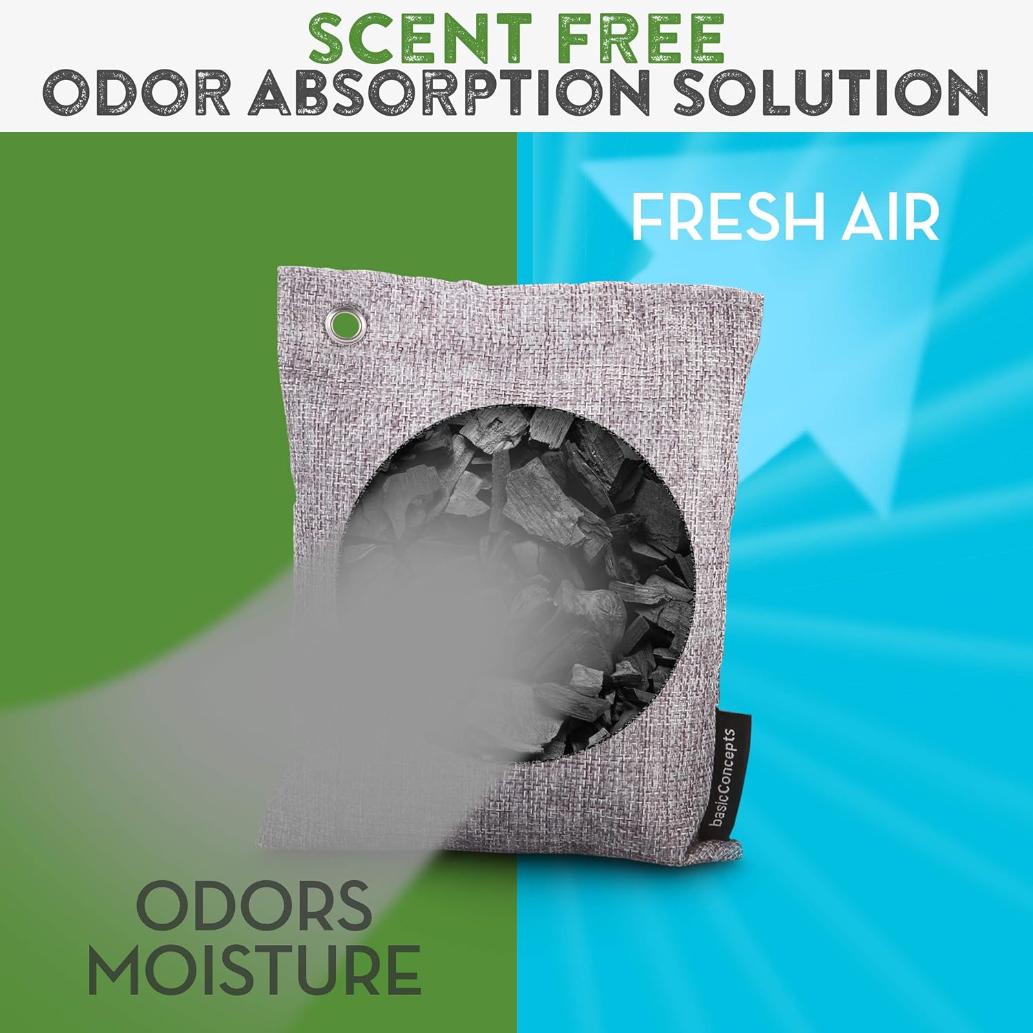 Bamboo Charcoal Air Purifying Bags (4 Pack), Charcoal Bags Odor Absorber for Home and Car (Pet Friendly) - Charcoal Air Purifying Bags (4 x 200g): Kitchen & Dining