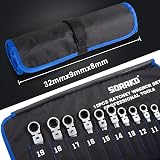 SORAKO 12pc Ratchet Spanner Set 8-19 mm Flexible Head Chrome Vanadium view 6