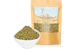 HELLENIC NATURE PREMIUM HERBS AND SPICES WILD GREEK HERBS DRIED PREMIUM QUALITY- from Mount Olympus Handpicked and Air-Dried in DoyPack with ZipLock for Awesome Freshness and Aroma - Mediterranean Seasoning (3 Ounce (Pack of 1), Basil)