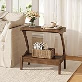 TRIBEWOOD Solid Wood End Table with Storage Shelf, Small Accent Table for Living Room, Bedroom, or Office, Easy Assembly, Compact Side Table for Tight Spaces
