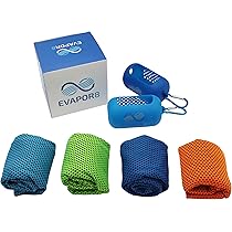 Evapor8 Cooling Towels 4-Pack - Instant Heat Relief & UPF 50 Sun Protection, 40x12 Inch