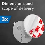ECENCE 3pcs Magnetic Smoke Detector Mounts Ø50mm Adhesive Pads view 4