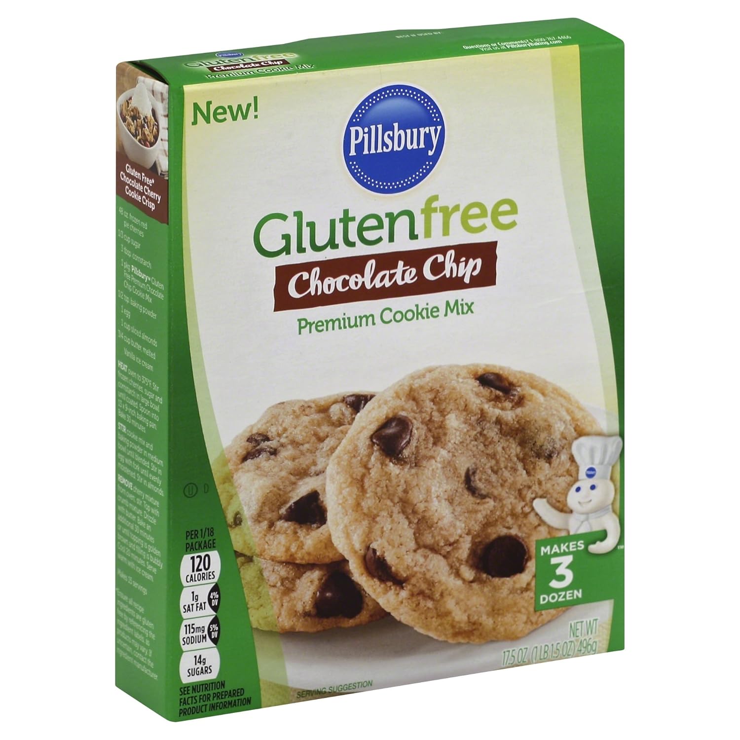 Pillsbury Gluten Free Chocolate Chip Premium Cookie Mix, 17.5 oz