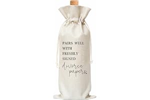 TEDEA Divorced Wine Gift Bag, Wine Bag for Freshyl Signed Divorce Papers, breakup, happily divorced, Divorce Party, 1 Pc Burlap Wine Bottle Cover Bag (a21)