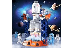 Space Rocket Toys for Kids 3 4 5 6 7 8 Year Old Boys, Kids Spaceship and Rockets with Astronauts Figures and Rocket Launcher 