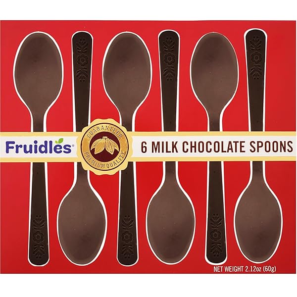 FRUIDLES MILK CHOCOLATE SPOONS, EDIBLE HOT CHOCOLATE STIRRERS, NON-GMO – 6 SPOONS PER BOX (PACK OF 2)