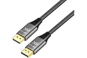 YIWENTEC Copper Cord Ultra HD 8K 4K DisplayPort Cable DP 1.4 8K@60Hz 4K@144Hz High Speed 32.4Gbps HDCP 3D Slim and Flexible D