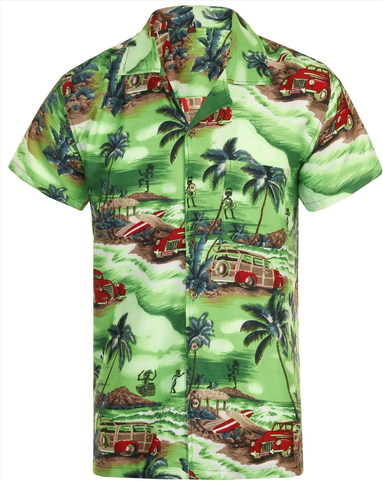 Hawaiian Shirt Mens Loud Aloha Hawaii Holiday Beach Stag Summer Party Caribbean Short Sleeve S M L XL XXL 4 Colours